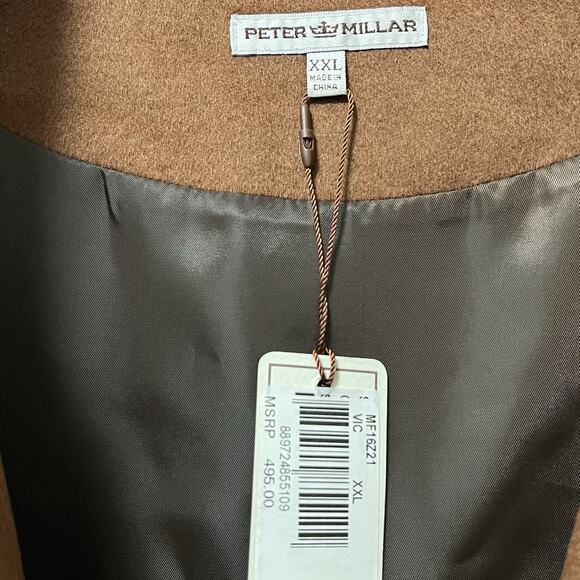 Peter Millar Mens Westport Wool Cashmere Bomber Jacket Size XXL Brown Luxury NWT - Picture 9 of 14